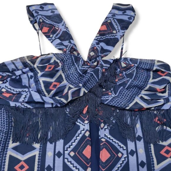 BCBGeneration Dress Size 8 Layered A-line Dress Chiffon Cocktail Dress Sapphire - Picture 4 of 6